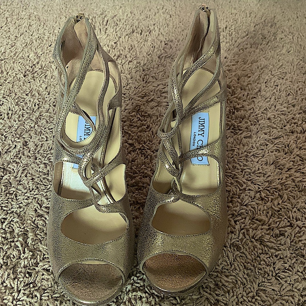 Gold Jimmy Choo London Heels
